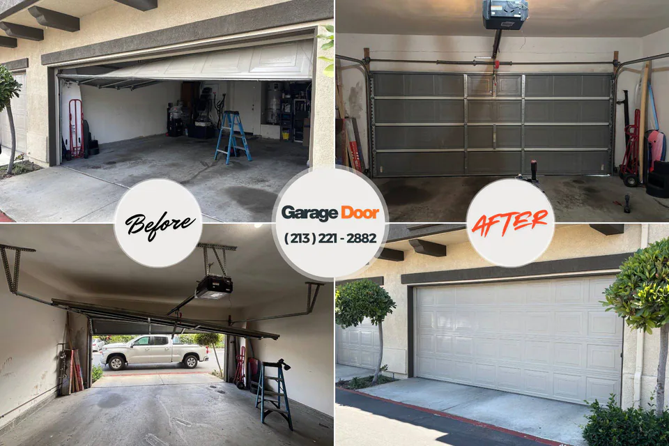 Before and after: garage door repair Lake City, SC